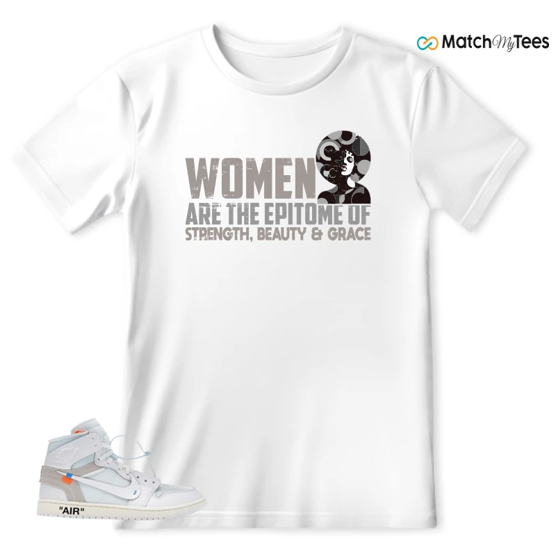 NEKE AIR JORDAN 1 RETRO HIGH OG VIRGIL ABLOH ARCHIVE ALASKA SNEAKER Matching Tees t-shirt