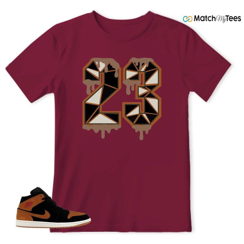 NIKE AIR JORDAN 1 MID BLACK FLAX SNEAKER Matching Tees t-shirt