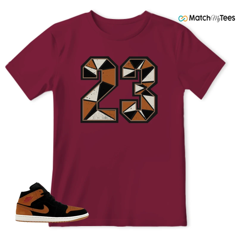 NIKE AIR JORDAN 1 MID BLACK FLAX SNEAKER Matching Tees t-shirt