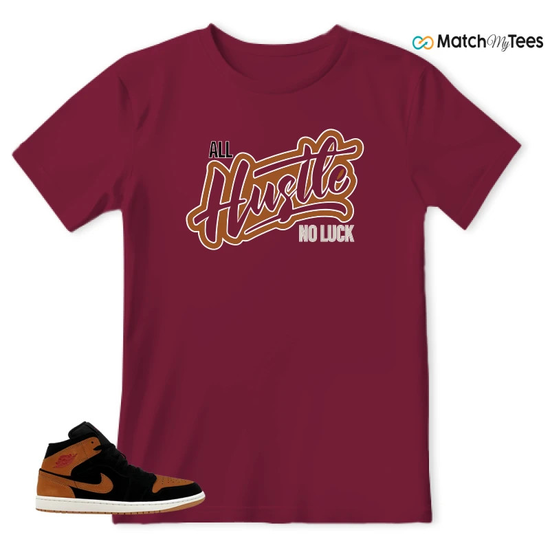 NIKE AIR JORDAN 1 MID BLACK FLAX SNEAKER Matching Tees t-shirt