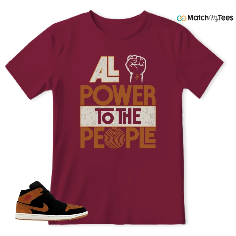 NIKE AIR JORDAN 1 MID BLACK FLAX SNEAKER Matching Tees t-shirt