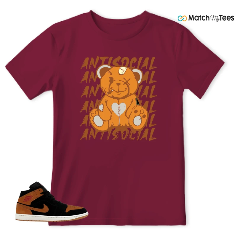 NIKE AIR JORDAN 1 MID BLACK FLAX SNEAKER Matching Tees t-shirt