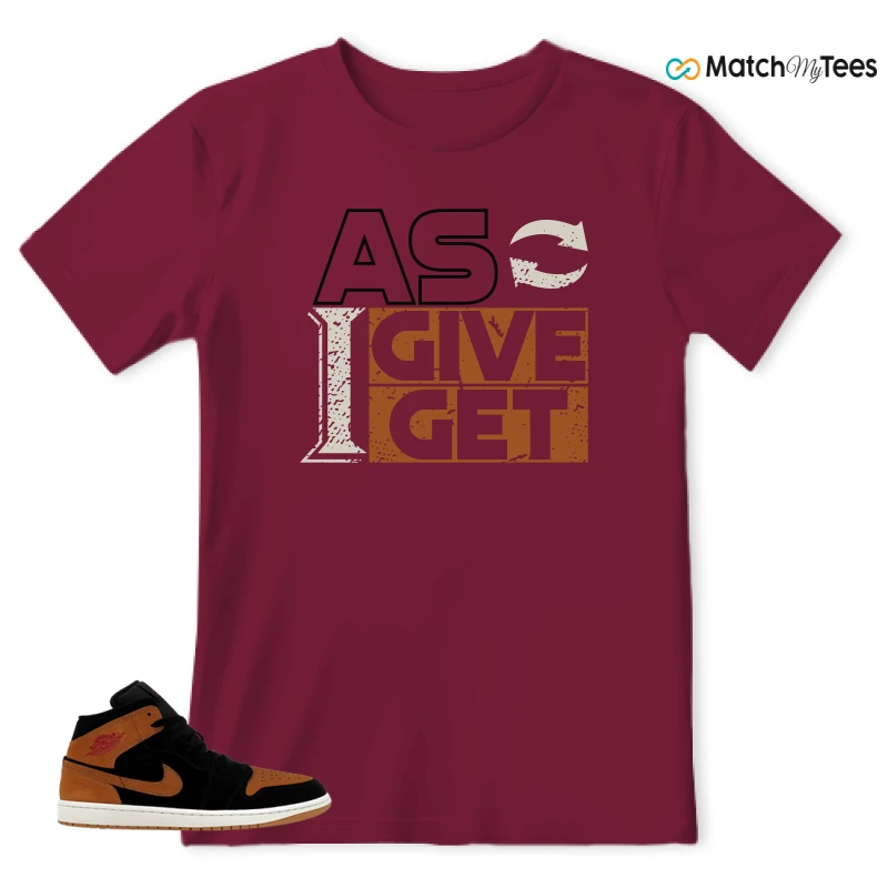 NIKE AIR JORDAN 1 MID BLACK FLAX SNEAKER Matching Tees t-shirt
