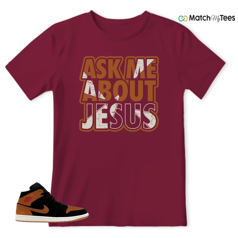 NIKE AIR JORDAN 1 MID BLACK FLAX SNEAKER Matching Tees t-shirt