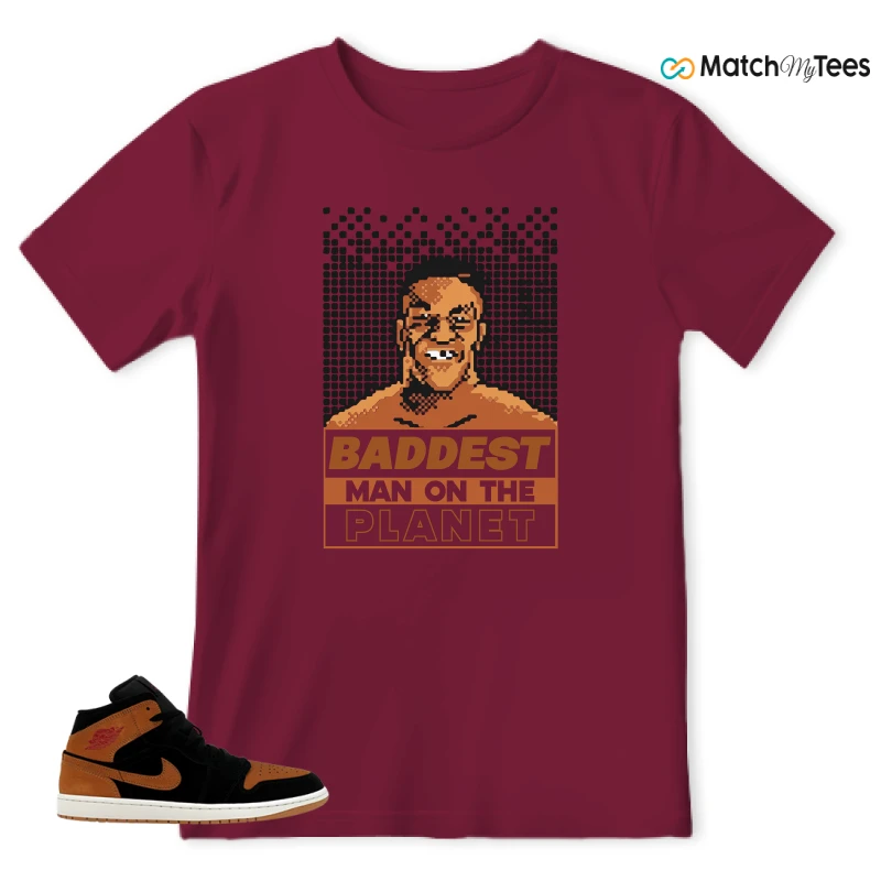 NIKE AIR JORDAN 1 MID BLACK FLAX SNEAKER Matching Tees t-shirt
