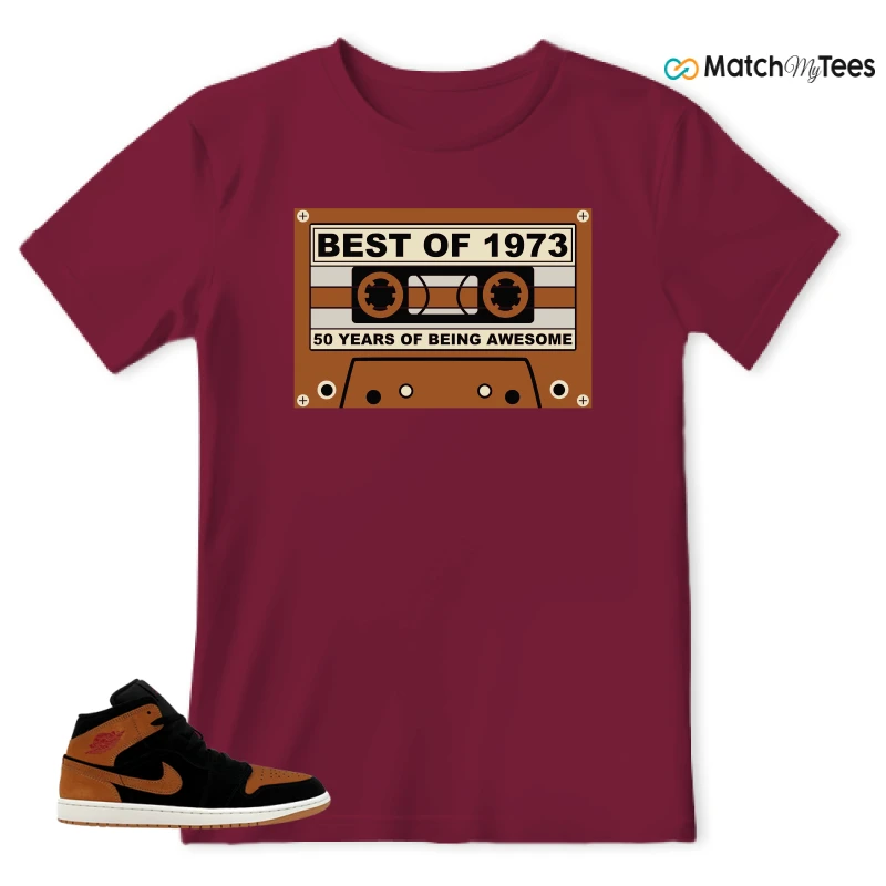 NIKE AIR JORDAN 1 MID BLACK FLAX SNEAKER Matching Tees t-shirt