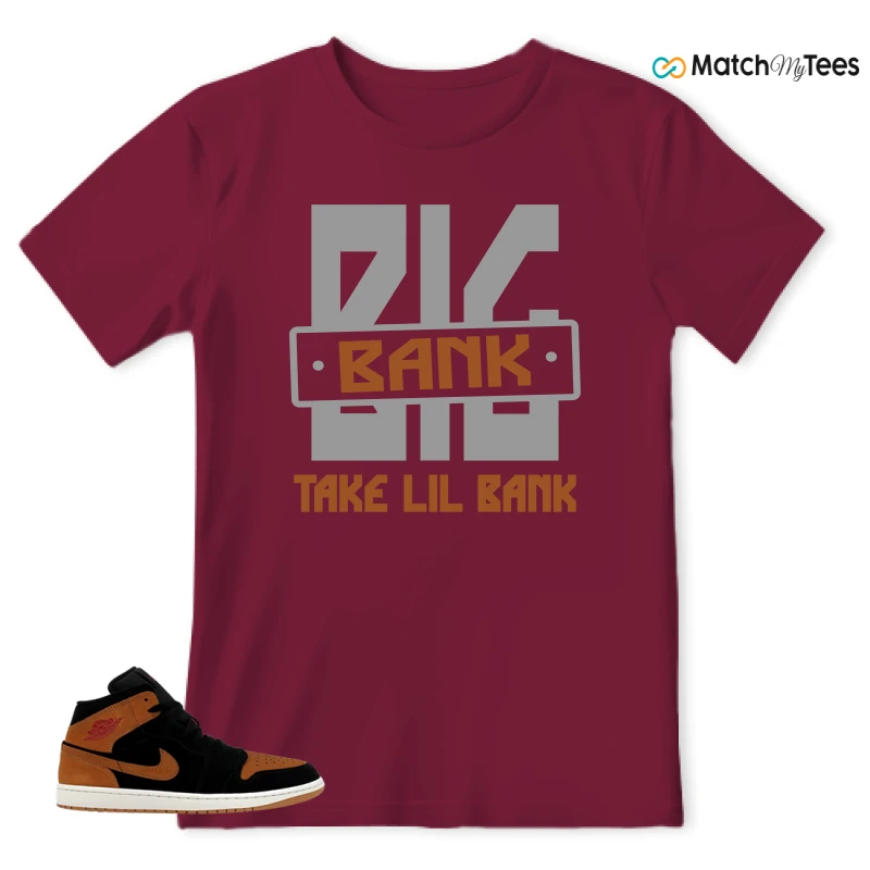 NIKE AIR JORDAN 1 MID BLACK FLAX SNEAKER Matching Tees t-shirt