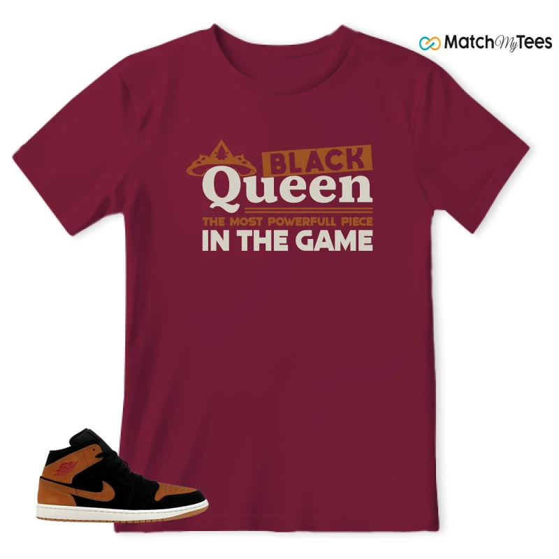 NIKE AIR JORDAN 1 MID BLACK FLAX SNEAKER Matching Tees t-shirt