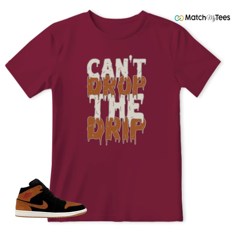 NIKE AIR JORDAN 1 MID BLACK FLAX SNEAKER Matching Tees t-shirt