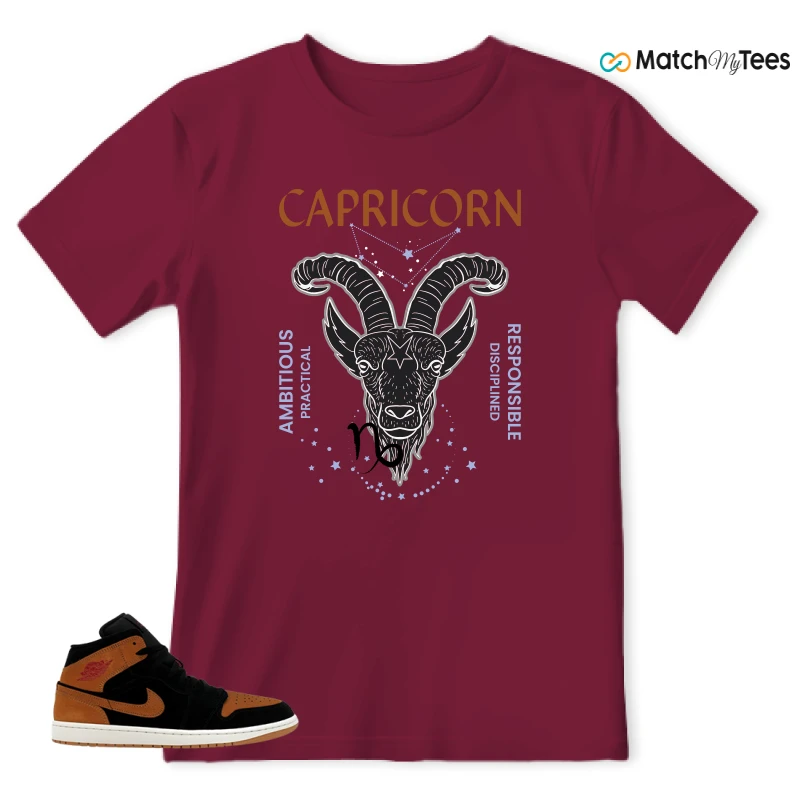 NIKE AIR JORDAN 1 MID BLACK FLAX SNEAKER Matching Tees t-shirt