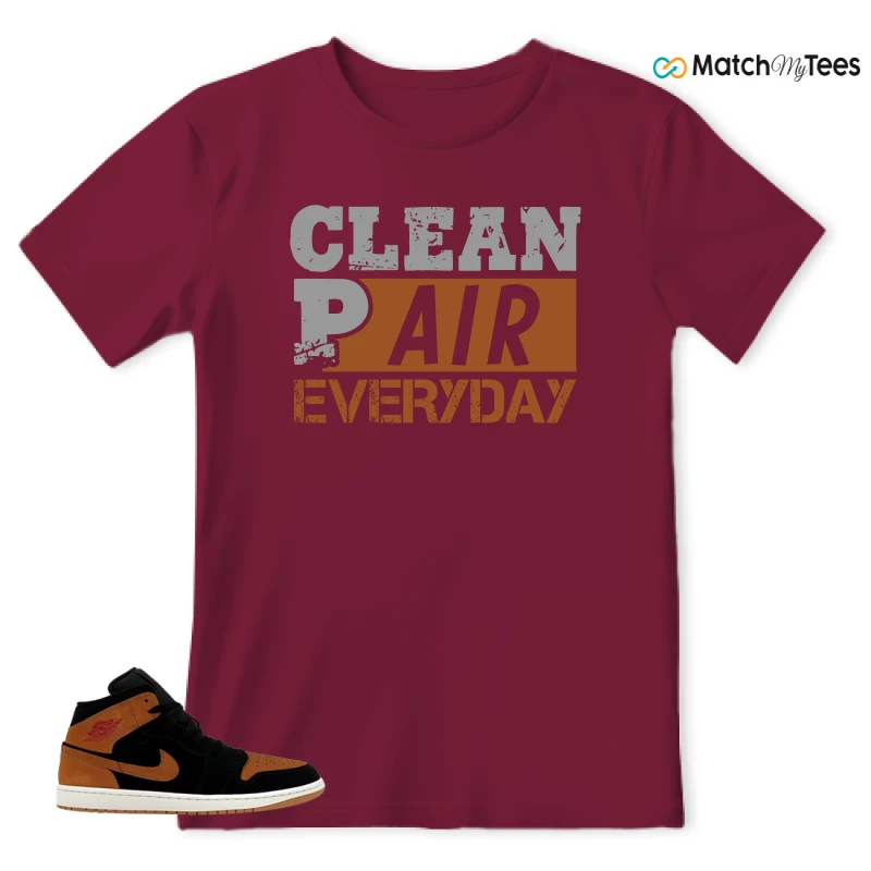 NIKE AIR JORDAN 1 MID BLACK FLAX SNEAKER Matching Tees t-shirt