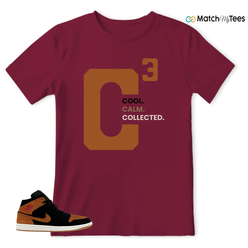NIKE AIR JORDAN 1 MID BLACK FLAX SNEAKER Matching Tees t-shirt