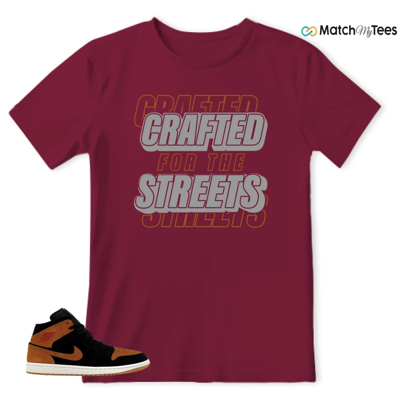 NIKE AIR JORDAN 1 MID BLACK FLAX SNEAKER Matching Tees t-shirt