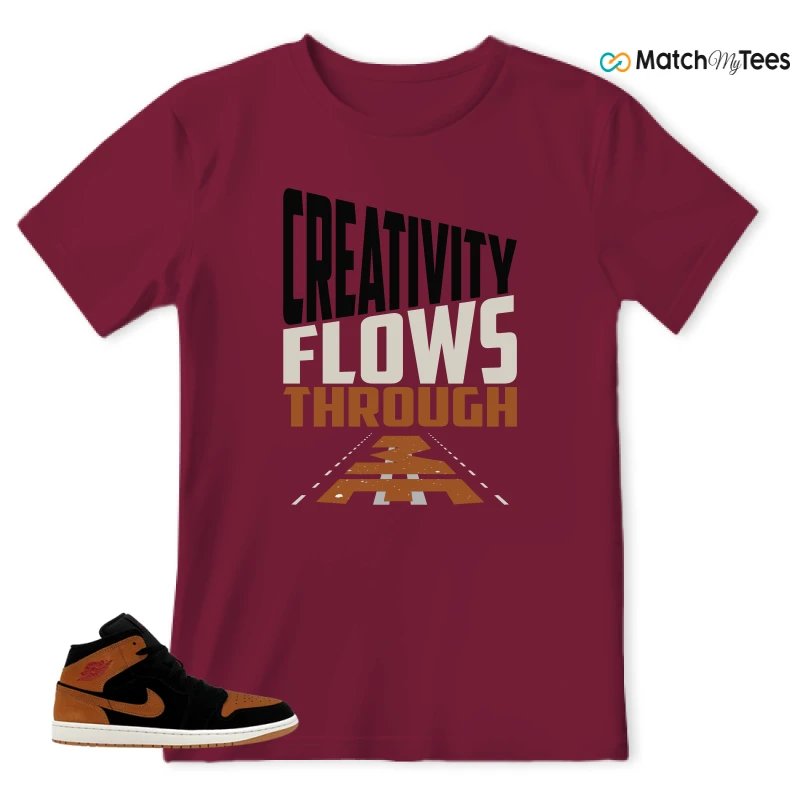 NIKE AIR JORDAN 1 MID BLACK FLAX SNEAKER Matching Tees t-shirt