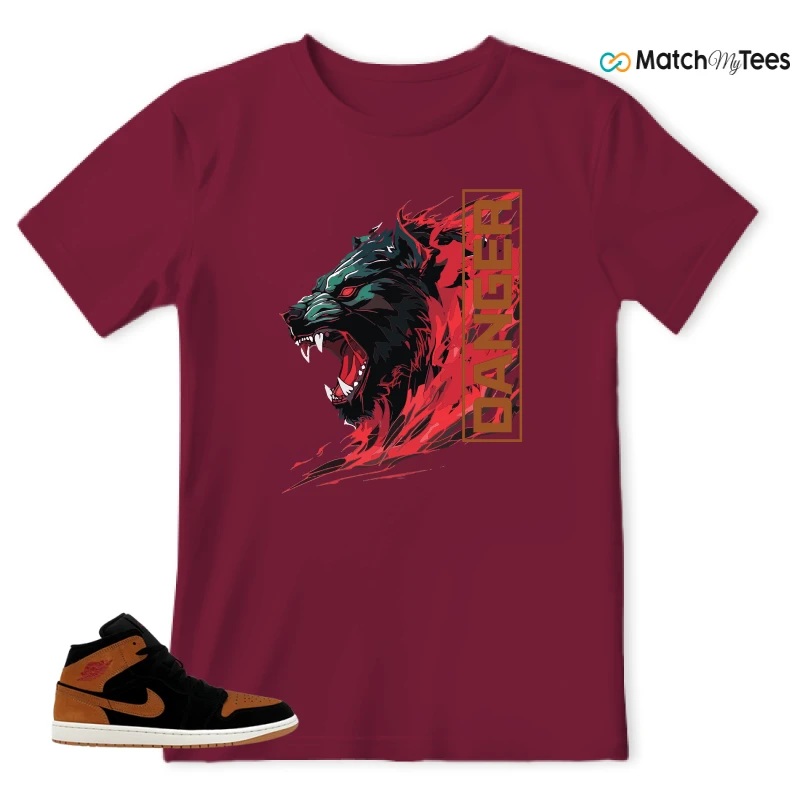 NIKE AIR JORDAN 1 MID BLACK FLAX SNEAKER Matching Tees t-shirt