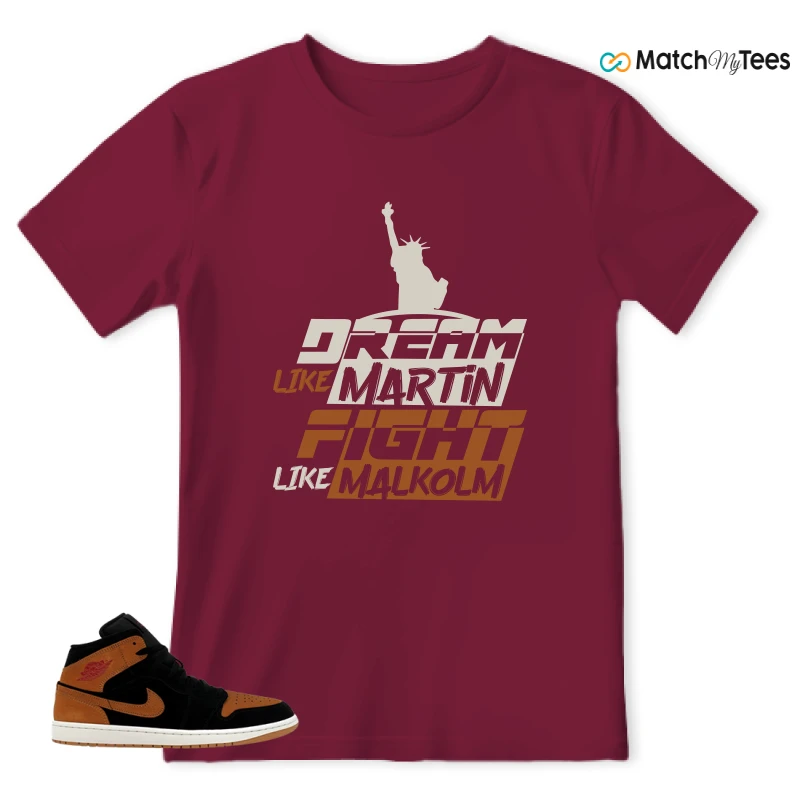 NIKE AIR JORDAN 1 MID BLACK FLAX SNEAKER Matching Tees t-shirt