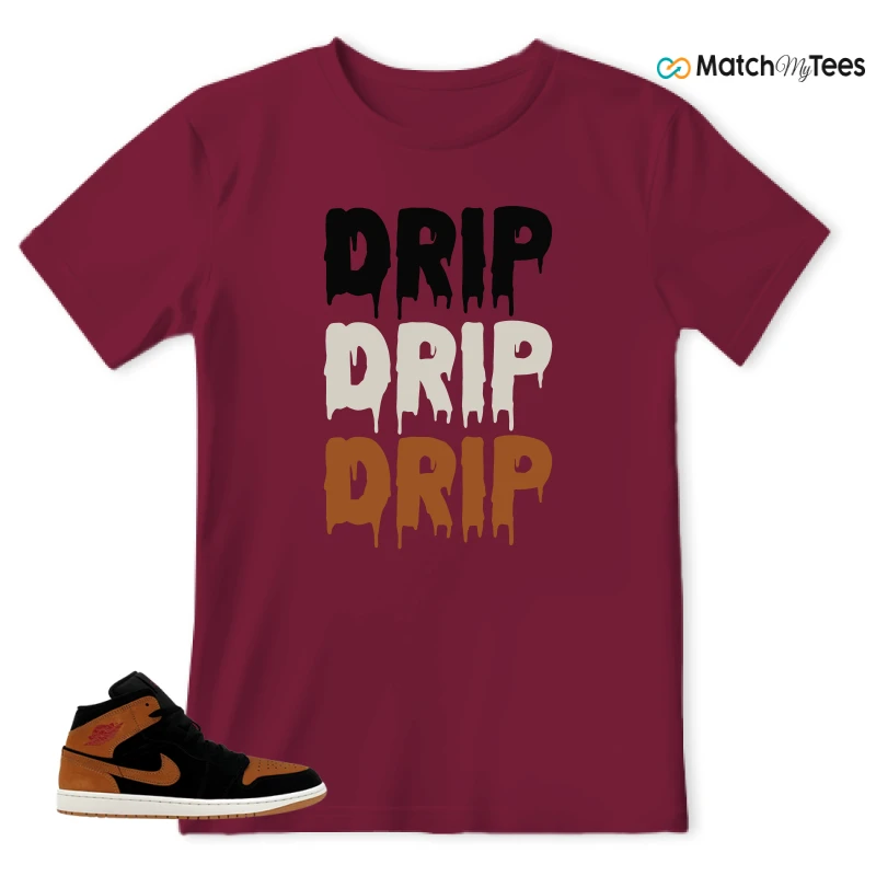 NIKE AIR JORDAN 1 MID BLACK FLAX SNEAKER Matching Tees t-shirt