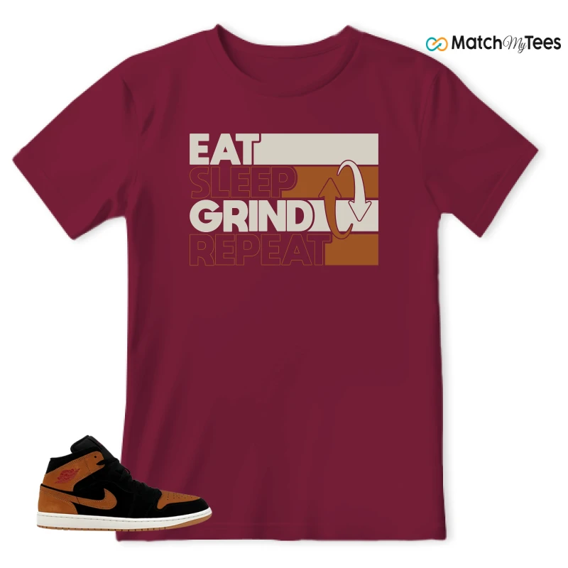 NIKE AIR JORDAN 1 MID BLACK FLAX SNEAKER Matching Tees t-shirt