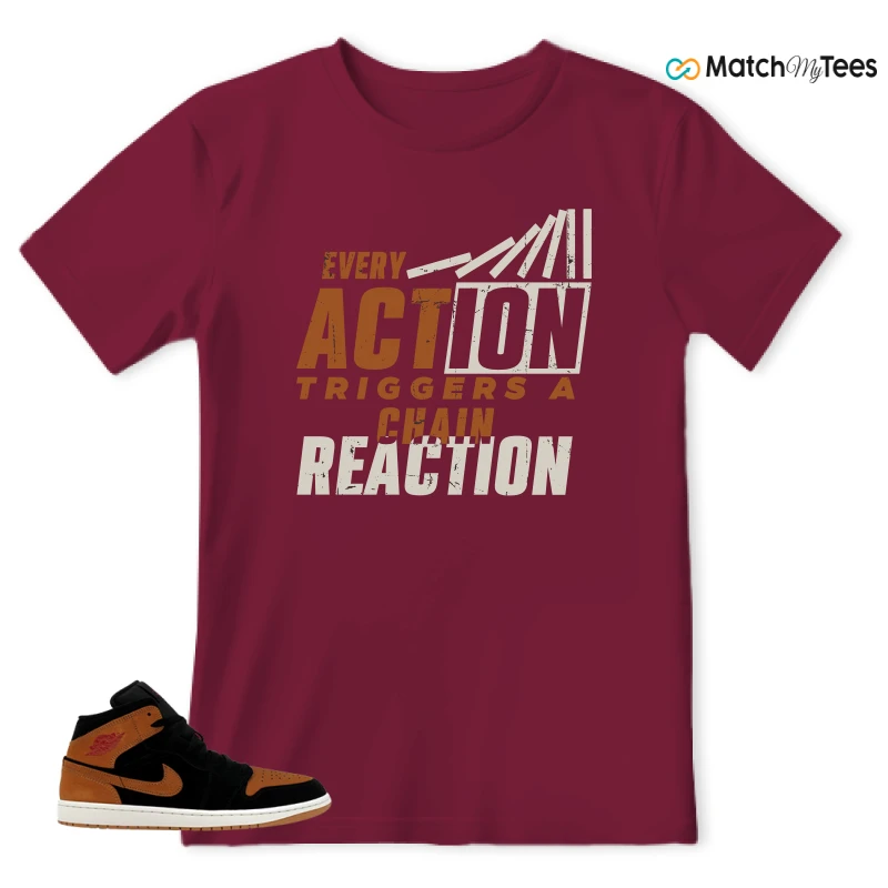 NIKE AIR JORDAN 1 MID BLACK FLAX SNEAKER Matching Tees t-shirt