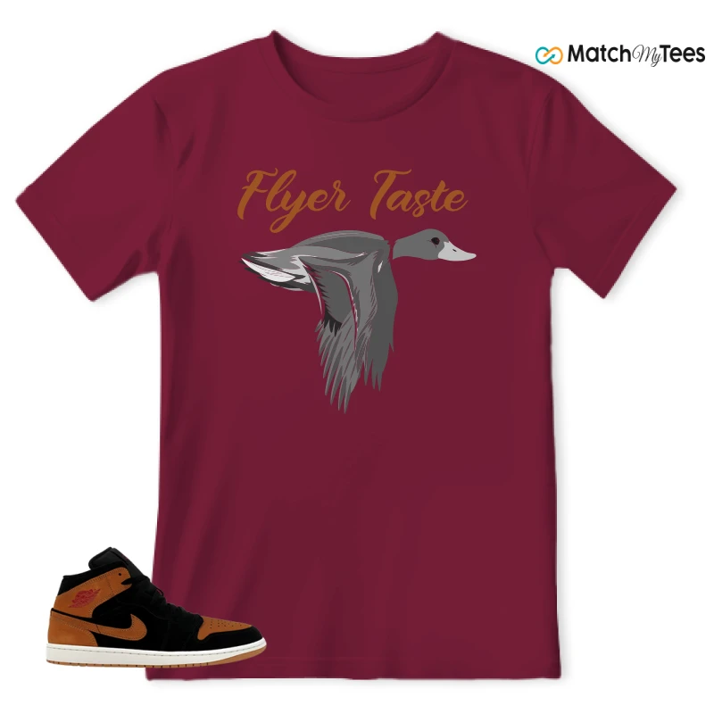 NIKE AIR JORDAN 1 MID BLACK FLAX SNEAKER Matching Tees t-shirt