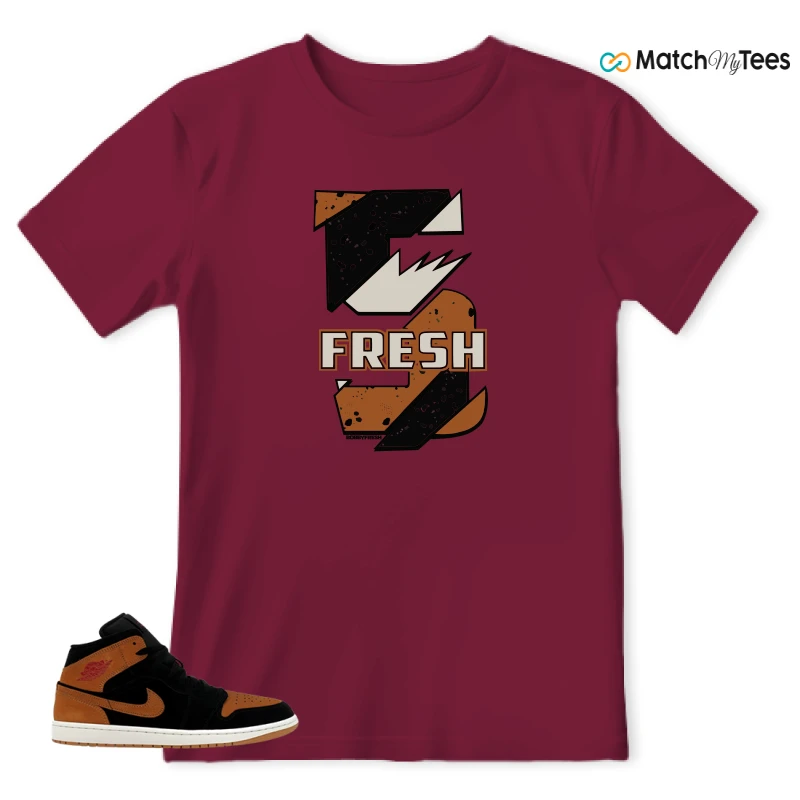 NIKE AIR JORDAN 1 MID BLACK FLAX SNEAKER Matching Tees t-shirt