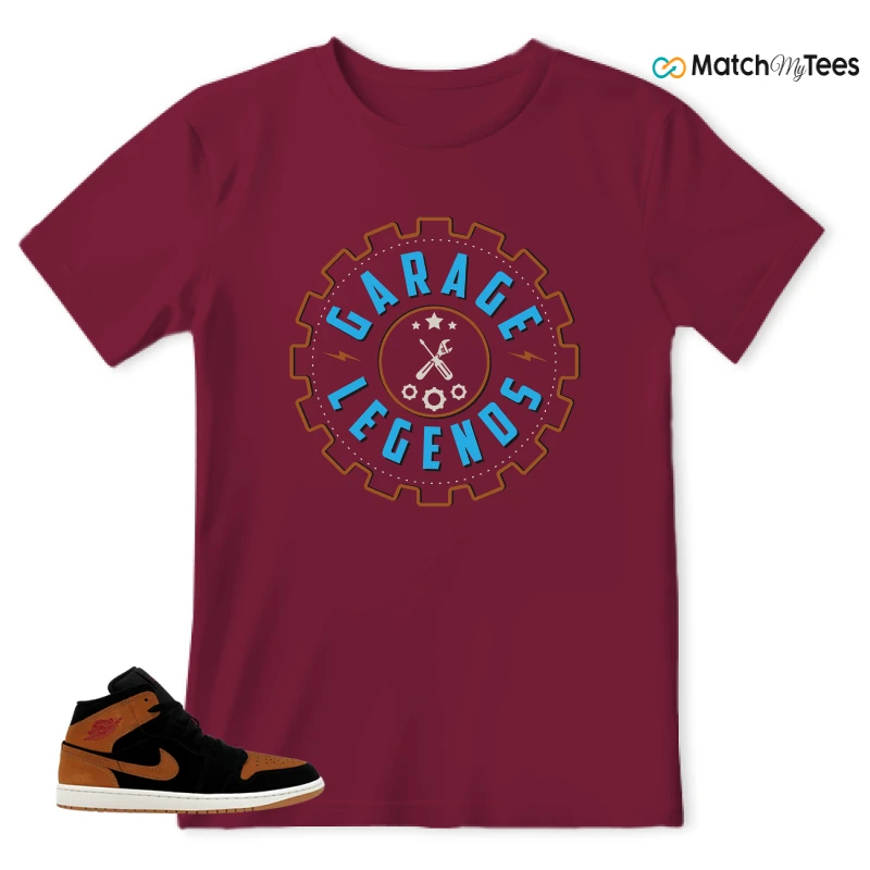 NIKE AIR JORDAN 1 MID BLACK FLAX SNEAKER Matching Tees t-shirt