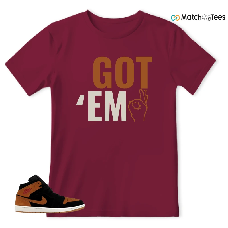 NIKE AIR JORDAN 1 MID BLACK FLAX SNEAKER Matching Tees t-shirt