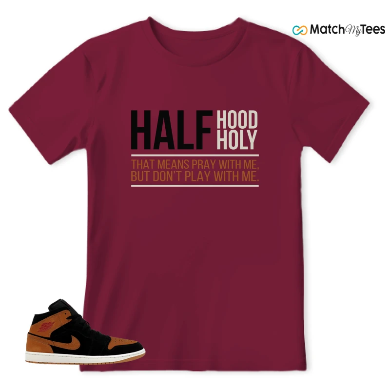 NIKE AIR JORDAN 1 MID BLACK FLAX SNEAKER Matching Tees t-shirt