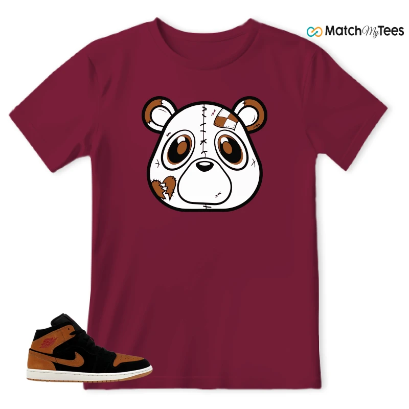 NIKE AIR JORDAN 1 MID BLACK FLAX SNEAKER Matching Tees t-shirt