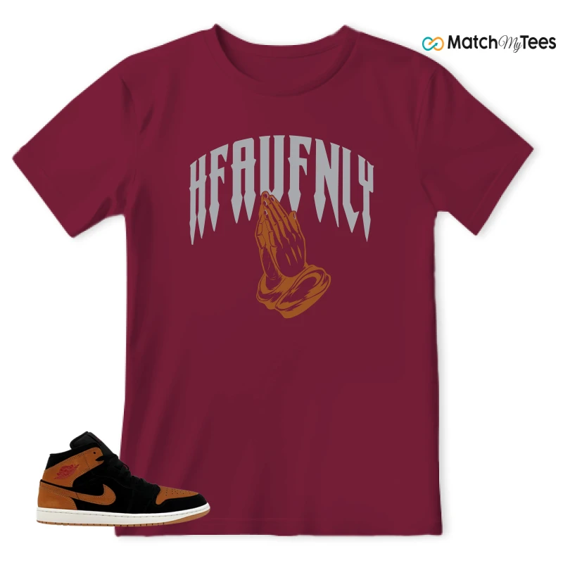 NIKE AIR JORDAN 1 MID BLACK FLAX SNEAKER Matching Tees t-shirt