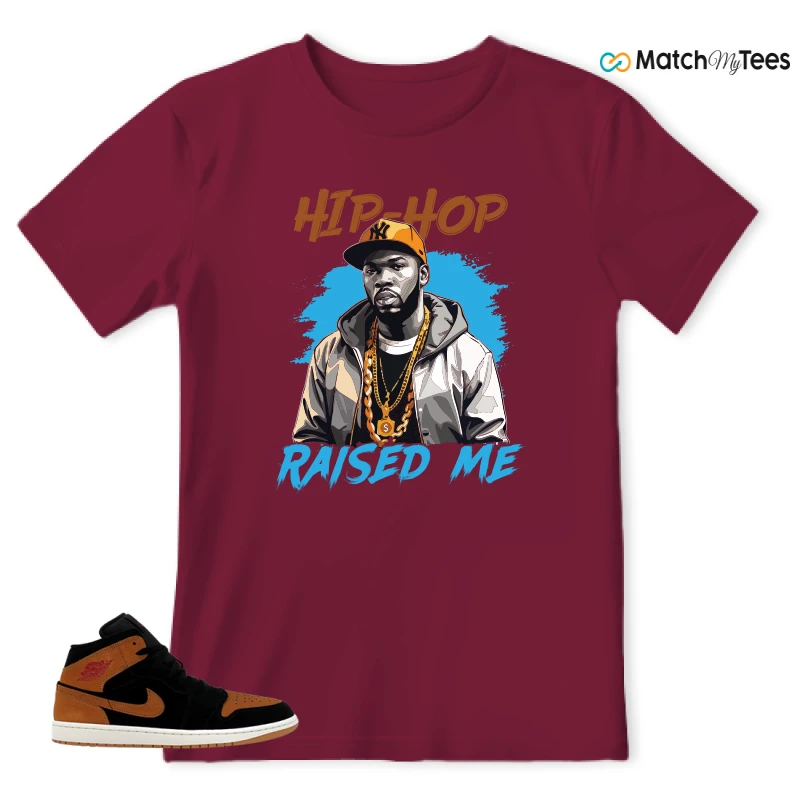NIKE AIR JORDAN 1 MID BLACK FLAX SNEAKER Matching Tees t-shirt
