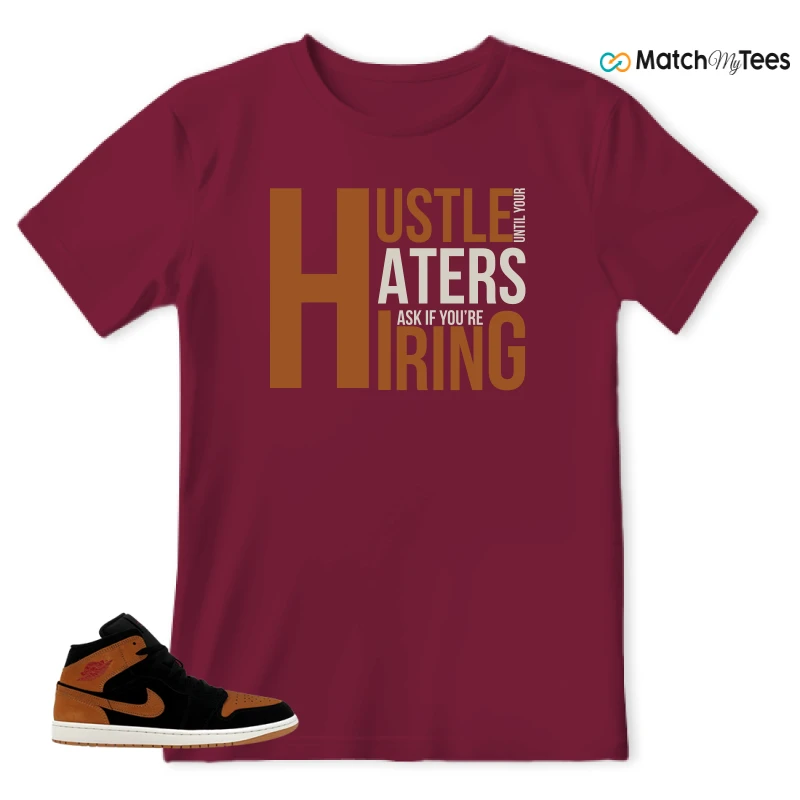 NIKE AIR JORDAN 1 MID BLACK FLAX SNEAKER Matching Tees t-shirt