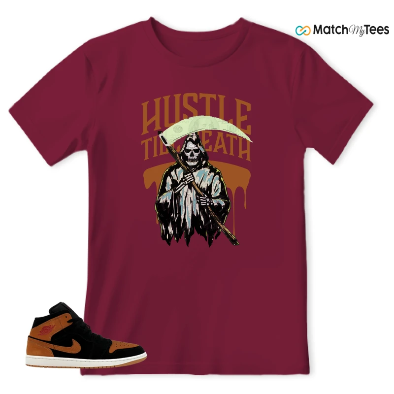 NIKE AIR JORDAN 1 MID BLACK FLAX SNEAKER Matching Tees t-shirt