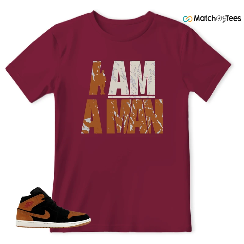 NIKE AIR JORDAN 1 MID BLACK FLAX SNEAKER Matching Tees t-shirt