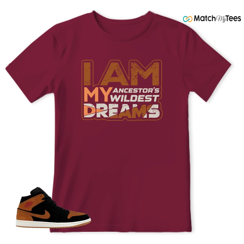 NIKE AIR JORDAN 1 MID BLACK FLAX SNEAKER Matching Tees t-shirt