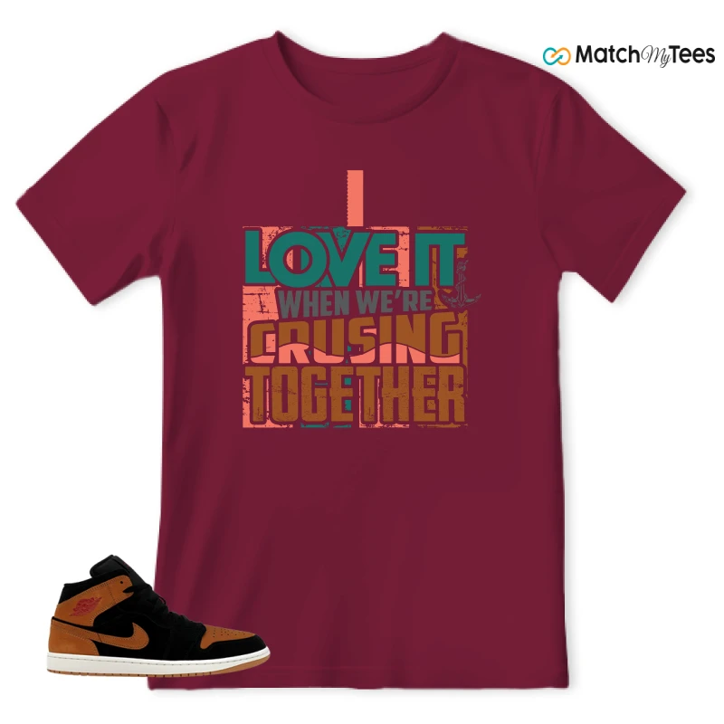 NIKE AIR JORDAN 1 MID BLACK FLAX SNEAKER Matching Tees t-shirt