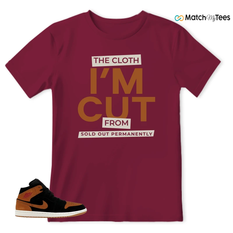 NIKE AIR JORDAN 1 MID BLACK FLAX SNEAKER Matching Tees t-shirt