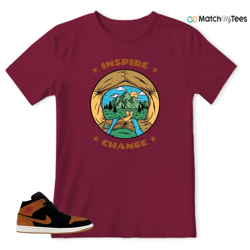 NIKE AIR JORDAN 1 MID BLACK FLAX SNEAKER Matching Tees t-shirt
