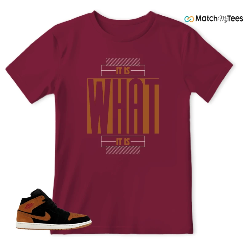 NIKE AIR JORDAN 1 MID BLACK FLAX SNEAKER Matching Tees t-shirt