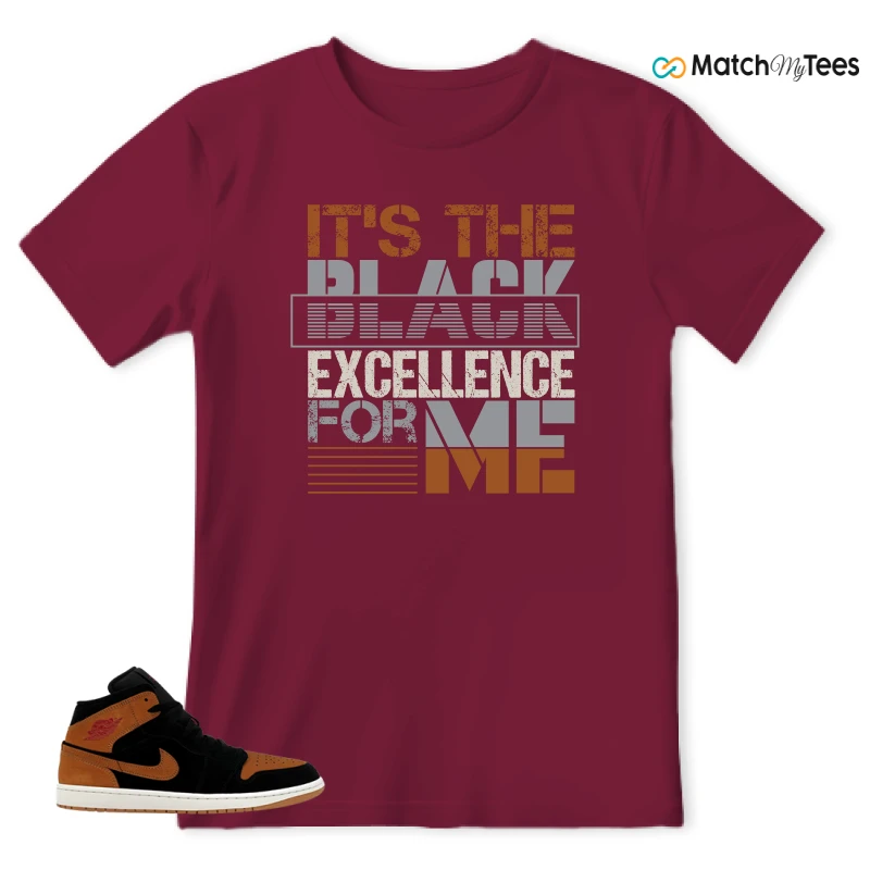 NIKE AIR JORDAN 1 MID BLACK FLAX SNEAKER Matching Tees t-shirt