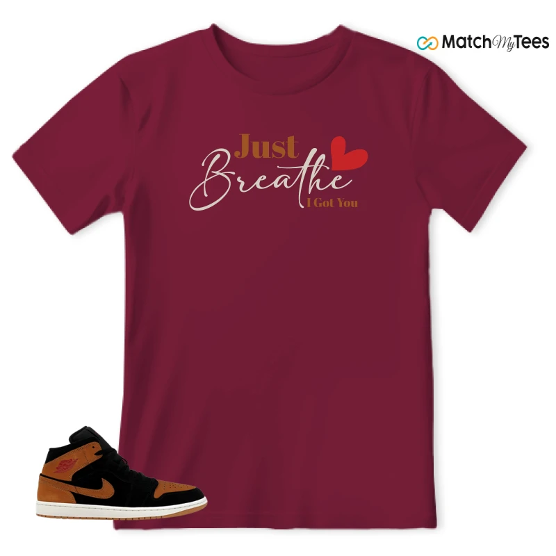 NIKE AIR JORDAN 1 MID BLACK FLAX SNEAKER Matching Tees t-shirt