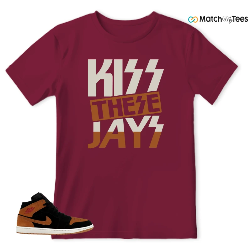 NIKE AIR JORDAN 1 MID BLACK FLAX SNEAKER Matching Tees t-shirt