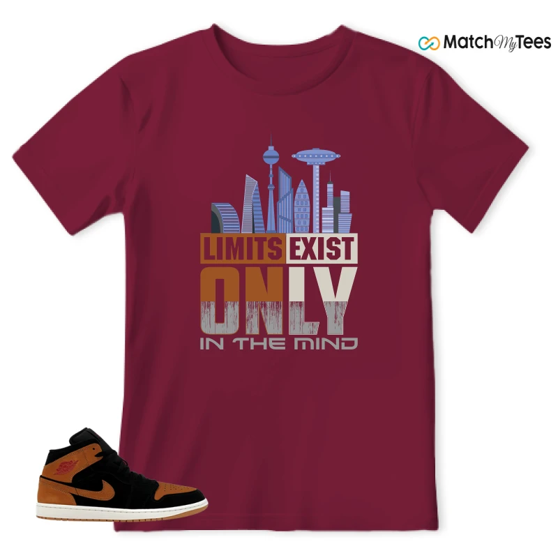 NIKE AIR JORDAN 1 MID BLACK FLAX SNEAKER Matching Tees t-shirt