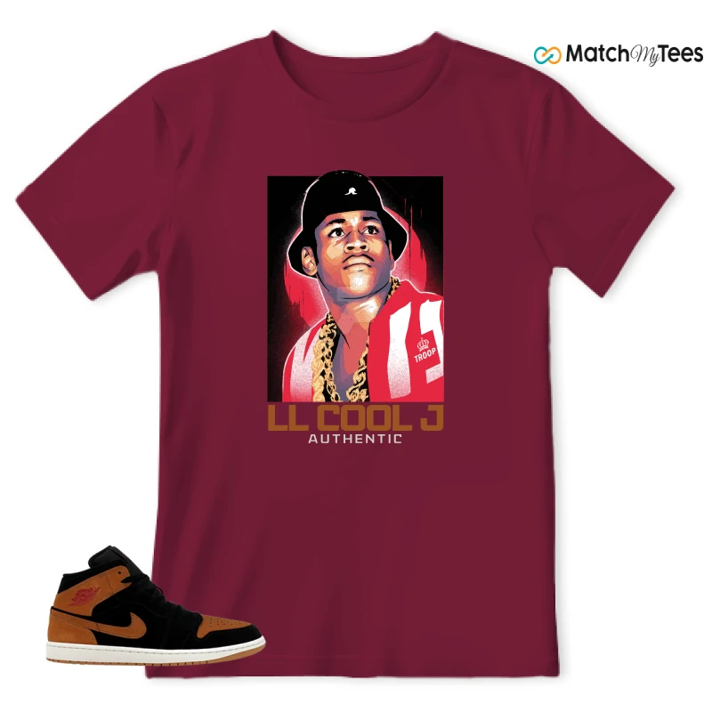NIKE AIR JORDAN 1 MID BLACK FLAX SNEAKER Matching Tees t-shirt