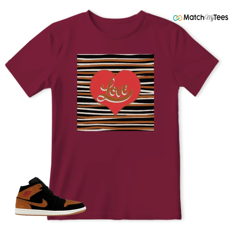 NIKE AIR JORDAN 1 MID BLACK FLAX SNEAKER Matching Tees t-shirt