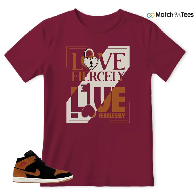 NIKE AIR JORDAN 1 MID BLACK FLAX SNEAKER Matching Tees t-shirt
