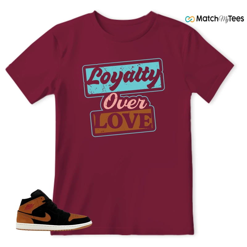 NIKE AIR JORDAN 1 MID BLACK FLAX SNEAKER Matching Tees t-shirt