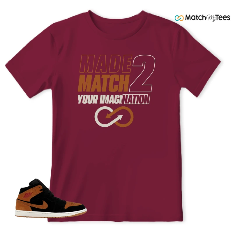 NIKE AIR JORDAN 1 MID BLACK FLAX SNEAKER Matching Tees t-shirt