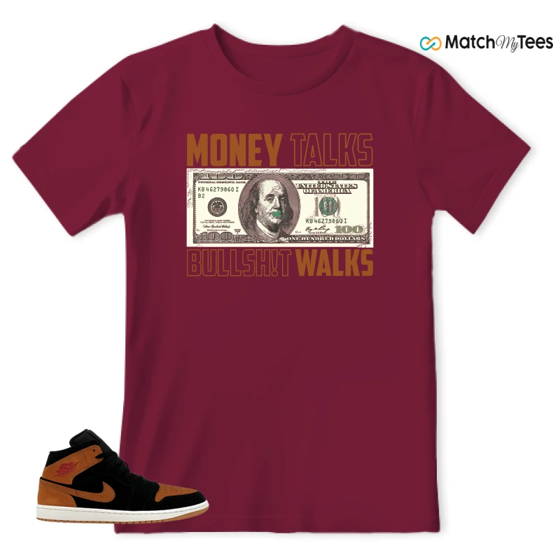 NIKE AIR JORDAN 1 MID BLACK FLAX SNEAKER Matching Tees t-shirt