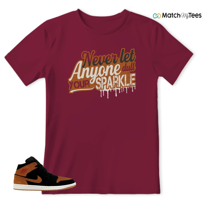 NIKE AIR JORDAN 1 MID BLACK FLAX SNEAKER Matching Tees t-shirt